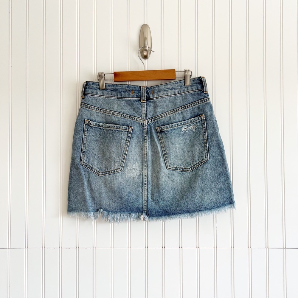 Free People Size 4 Beaded Embellished Jean Mini Skirt - Picture 3 of 5